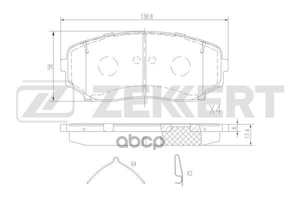 Колодки торм. диск. передн. Ford USA Edge 10-  Mitsubishi Pajero Sport III 15-  Mazda CX-5 II 17-  C Zekkert арт. bs-3070