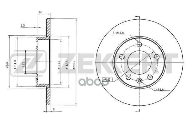 Диск торм. задн. Audi A1 10-  A2 00-  A3 I 96-  Skoda Fabia (6Y  5J) 99-  Octavia (1U) 96-  Rapid (N Zekkert арт. bs-5032