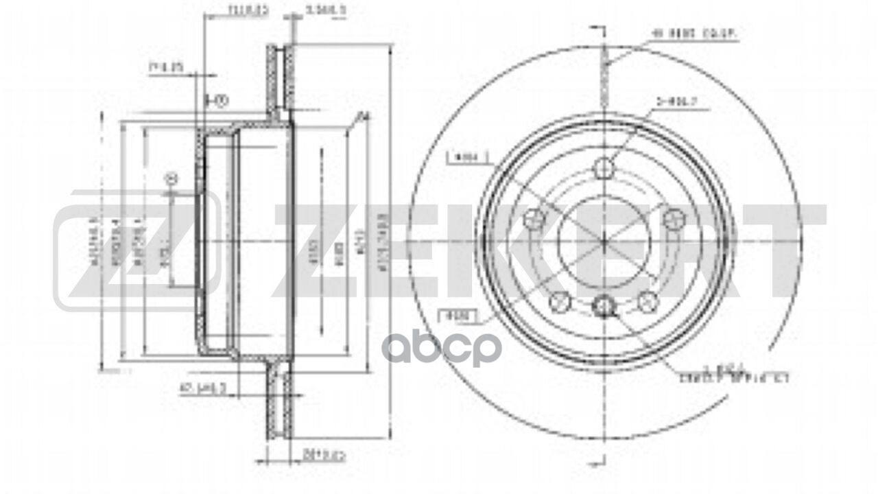 Диск Тормозной Задний Bmw X5 (E70  F15  F85) 06-  X6 (E71  E72  F16 F86) 08- (С Покрытием) Zekkert арт. bs-5073b