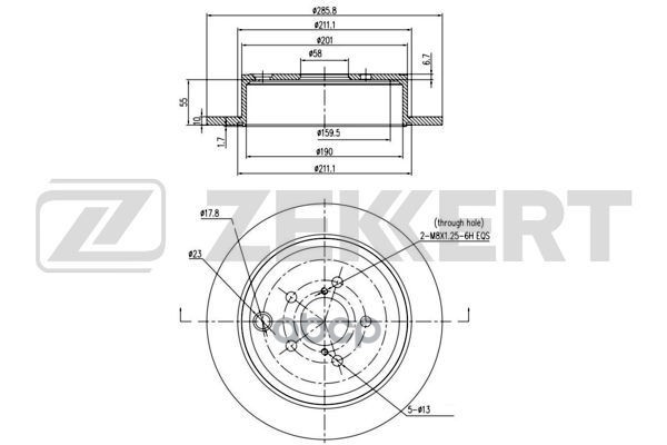 Диск торм. задн. Subaru Forester (SH) 08-  Impreza (GR  GH  G3) 08-   Legacy (BM  BR) 09- Zekkert арт. bs-5439
