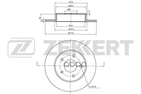 Диск торм. задн. Nissan Almera Tino (V10) 00-  Primera (P12) 02- Zekkert арт. bs-5465