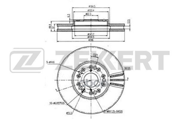 Диск торм. перед. Toyota Arista (S160) 97-  Lexus GS300/400/430 93-  IS200/300 99-  LS400 89- Zekkert арт. bs-5498
