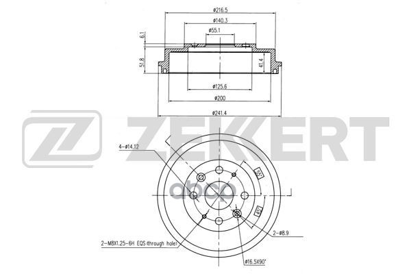 Барабан торм. задн. Mazda 323 III-V 89-  2 I  II 07-  MX-3 91- Zekkert арт. bs-5517