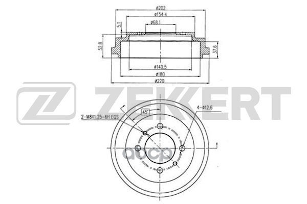 Барабан Торм. Задн. Nissan Almera (N15) 95-  Sunny (N14) 90- Zekkert арт. bs-5547