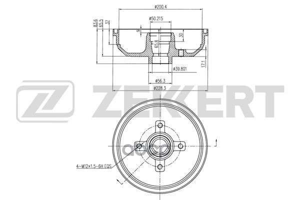 Барабан торм. задн. Opel Corsa A  B 82-  Tigra A 94- Zekkert арт. bs-5565