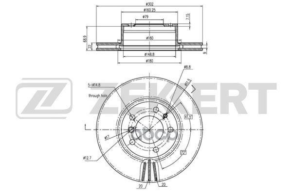 Диск торм. перед. BMW 5 (E34) 87-  7 (E32) 87- Zekkert арт. bs-5611