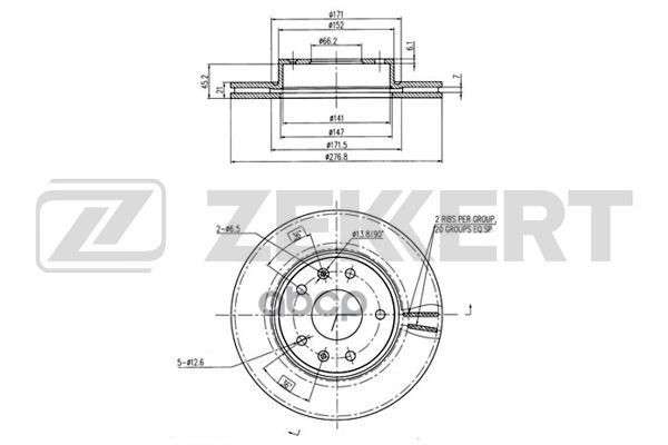 Диск тормозной перед. Land Rover Freelander 98- Zekkert арт. bs-5621