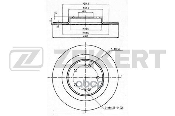 Диск торм. задн. Mitsubishi ASX 12-  Outlander III 12- Zekkert арт. bs-5835
