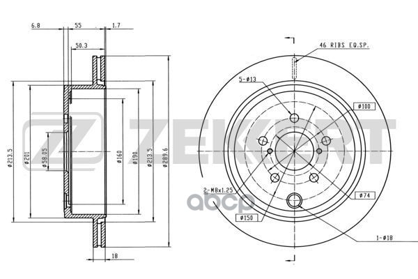 Диск Торм. Зад. Subaru Brz I 11-  Outback (Br) 09- Zekkert арт. bs-5837