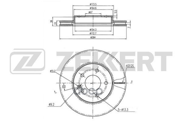 Диск торм. перед. MB C-Class (202) 93- Zekkert арт. bs-5848
