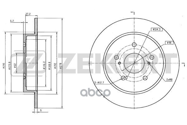 Диск торм. задн. Suzuki Swift (MZ  EZ) 05-  SX4 (EY  GY  RW) 06- Zekkert арт. bs-5875