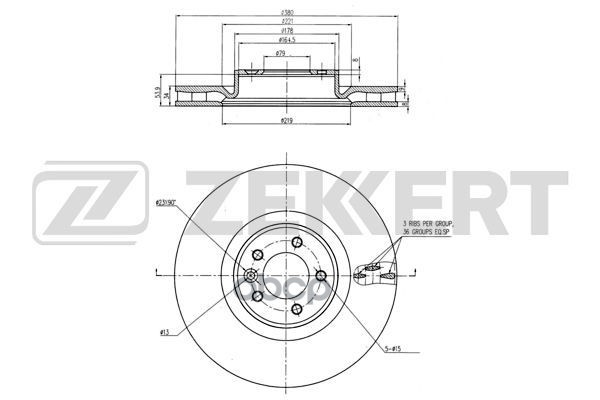 Диск торм. перед. Land Rover Range Rover IV 12-  Range Rover Sport II 13- Zekkert арт. bs-5889