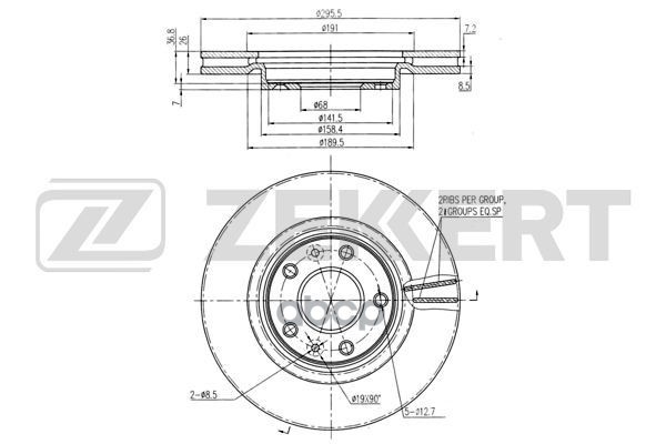 Диск торм. перед. Nissan Qashqai (J11) 13-  X-trail (T32) 14- Zekkert арт. bs-5917