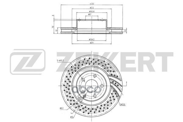 Диск торм. перед. MB S-Class (215  220) 98- Zekkert арт. bs-5952