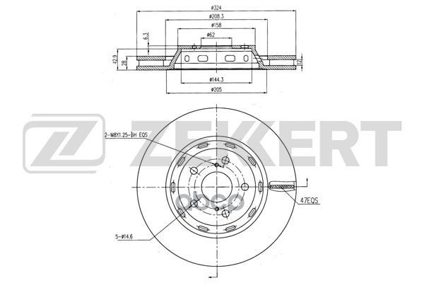 Диск торм. перед. Toyota Venza (V10) 08- Zekkert арт. bs-5991