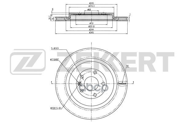 Диск торм. задн. Ford Explorer V 14- Zekkert арт. bs-6003
