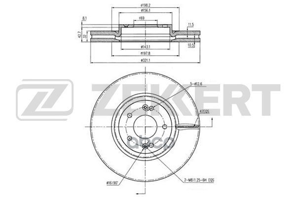 Диск Торм. Перед. Hyundai Ix55 07- Zekkert арт. bs-6009