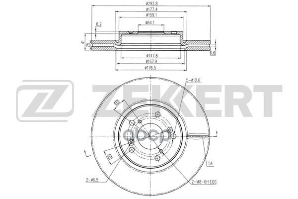 Диск торм. перед. Honda Accord 14- Zekkert арт. bs-6069