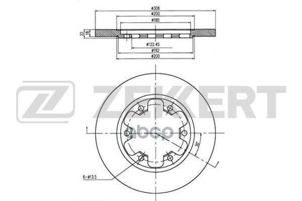 Диск торм. задн.  Ford Transit 13- Zekkert арт. bs-6109