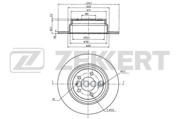 Диск тормозной задн. Volvo 850 94-  C70 97-  S70 96-  V70 95- Zekkert арт. bs-6146