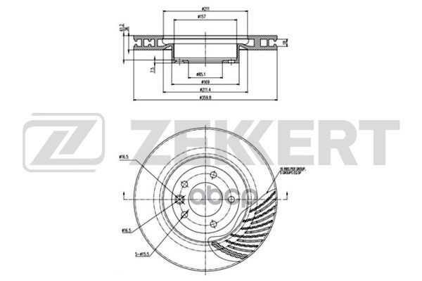 Диск торм. перед. лев. VW Touareg II 10-  Porsche Cayenne 10- Zekkert арт. bs-6164
