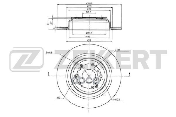 Диск торм. задн. Honda Crosstour 12- Zekkert арт. bs-6184