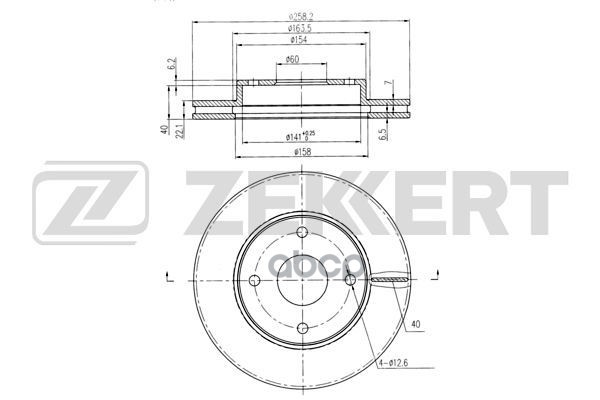 Диск торм. перед. Chery Eastar (B11) 04-  Qiyun 3 10- Zekkert арт. bs-6210
