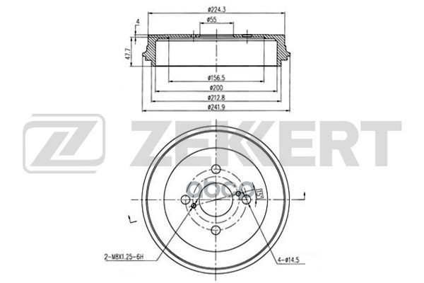Барабан торм. задн. Toyota Corolla (E120) 01-  Prius (XW10) 00-  Yaris (XP10  XP20) 99-  bB (XP30) 0 Zekkert арт. bs-6321