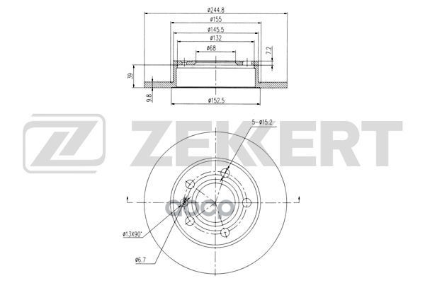 Диск торм. задн. Brilliance M2 07- Zekkert арт. bs-6329