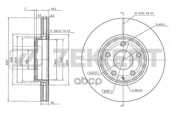 Диск торм. перед. Mazda CX-5 15- Zekkert арт. bs-6455