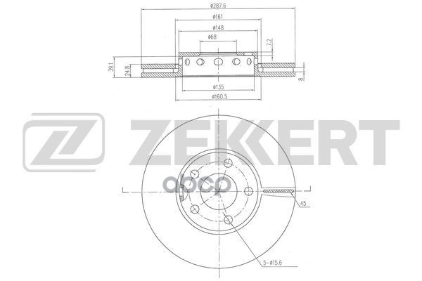 Диск торм. перед. Audi 100 90-  A4 I-III 95-  A6 I  II 94-  Skoda Superb (3U) 01-  VW Passat V 96- ( Zekkert арт. bs-6520