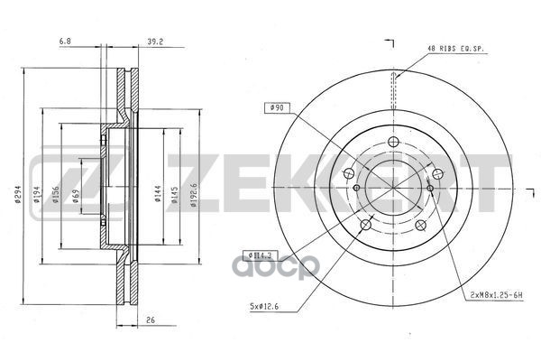 Диск тормозной перед. Mitsubishi Grandis 04- Zekkert арт. bs-6584