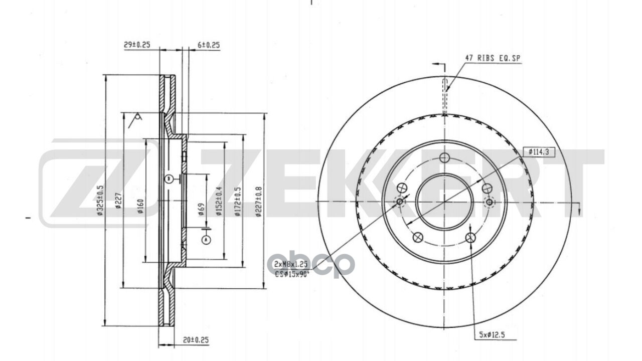 Диск тормозной задний Kia Sorento IV 20- Zekkert арт. bs-6661