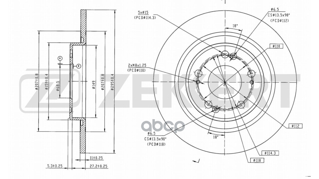 Диск тормозной задний Haval Jolion 20- Zekkert арт. bs-6670