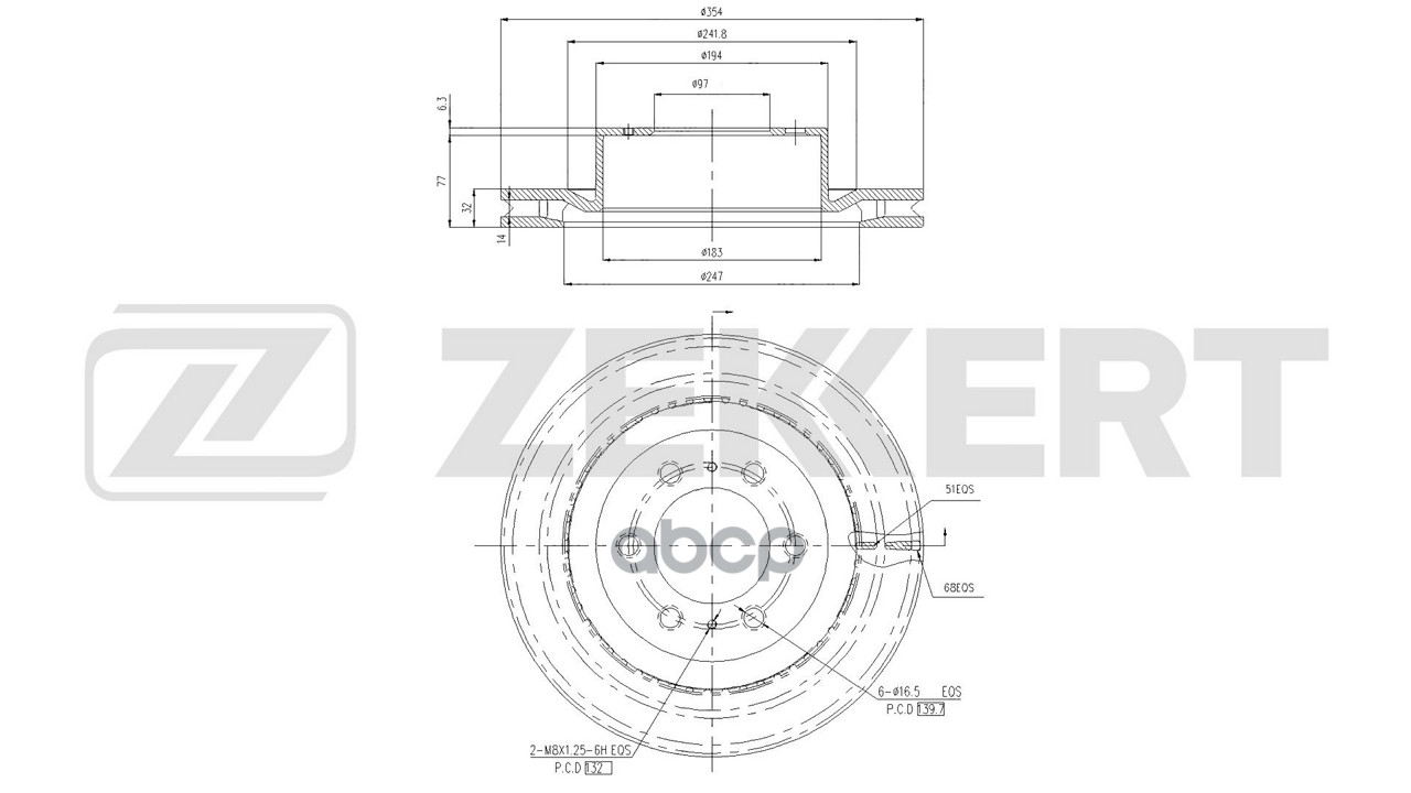 Диск тормозной перед. Toyota LC 300 21-  Lexus LX (J3_) 21- Zekkert арт. bs-6685