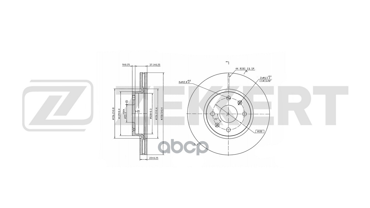 Диск тормозной передний Changan Alsvin 18- Zekkert арт. bs-6829