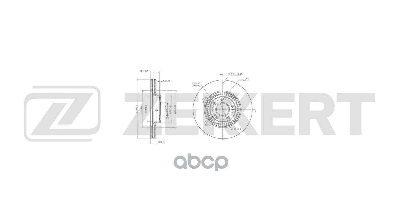 Диск торм. перед Hyundai Genesis II 14- (под 145мм ступицу) Zekkert арт. bs-6840