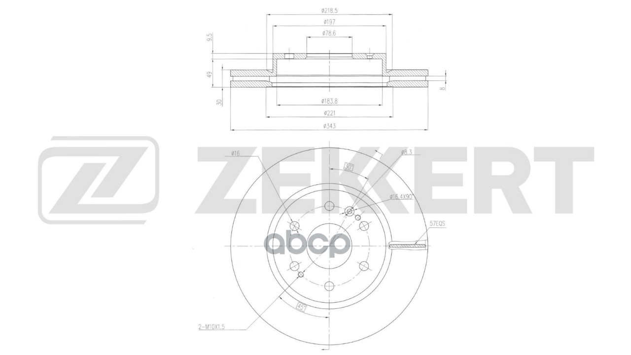 Диск тормозной передний Chevrolet Silverado (K2XX) 18-  Tahoe (GMC1UC) 20-  Cadillac Escalade V 20- Zekkert арт. bs-6847