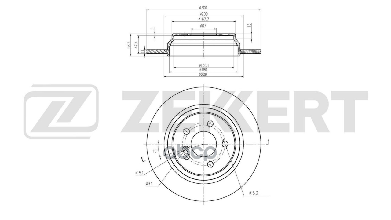Диск тормозной задний MB S-Class (W220 V220) 98- Zekkert арт. bs-6854
