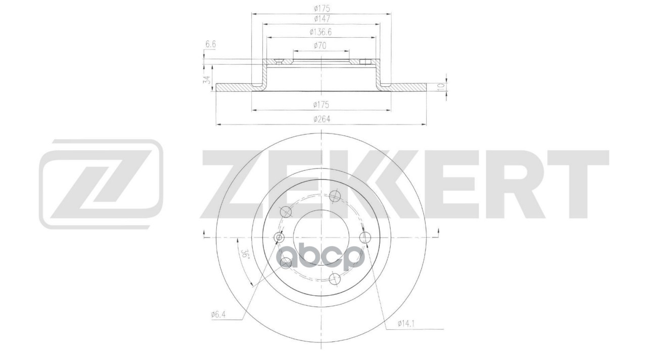 Диск тормозной задний Opel Corsa D E 07- Zekkert арт. bs-6858