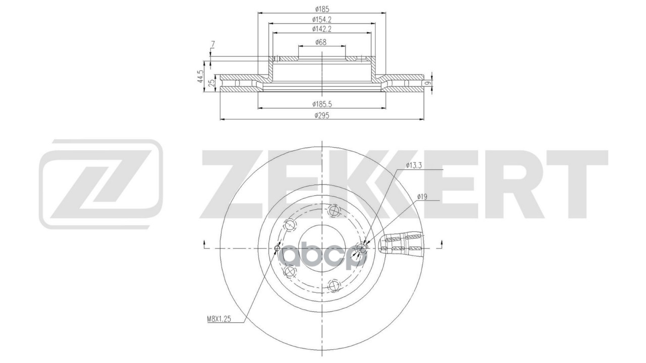Диск тормозной передний Mazda 3 III  IV 13-  CX-3 15- Zekkert арт. bs-6868