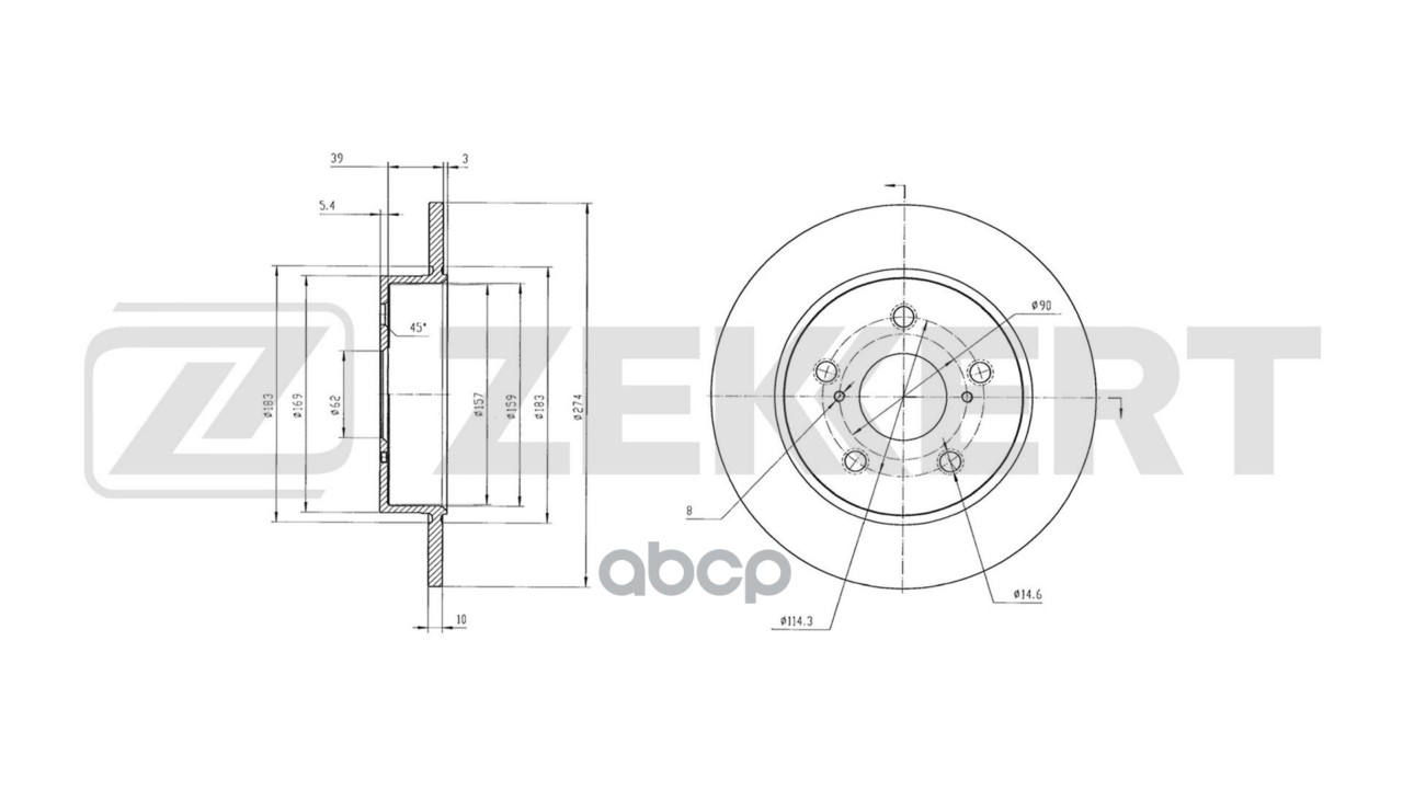 Диск тормозной задний Toyota Corolla (E210) 18-  Suzuki Swace (AMZ_) 20- Zekkert арт. bs-7030