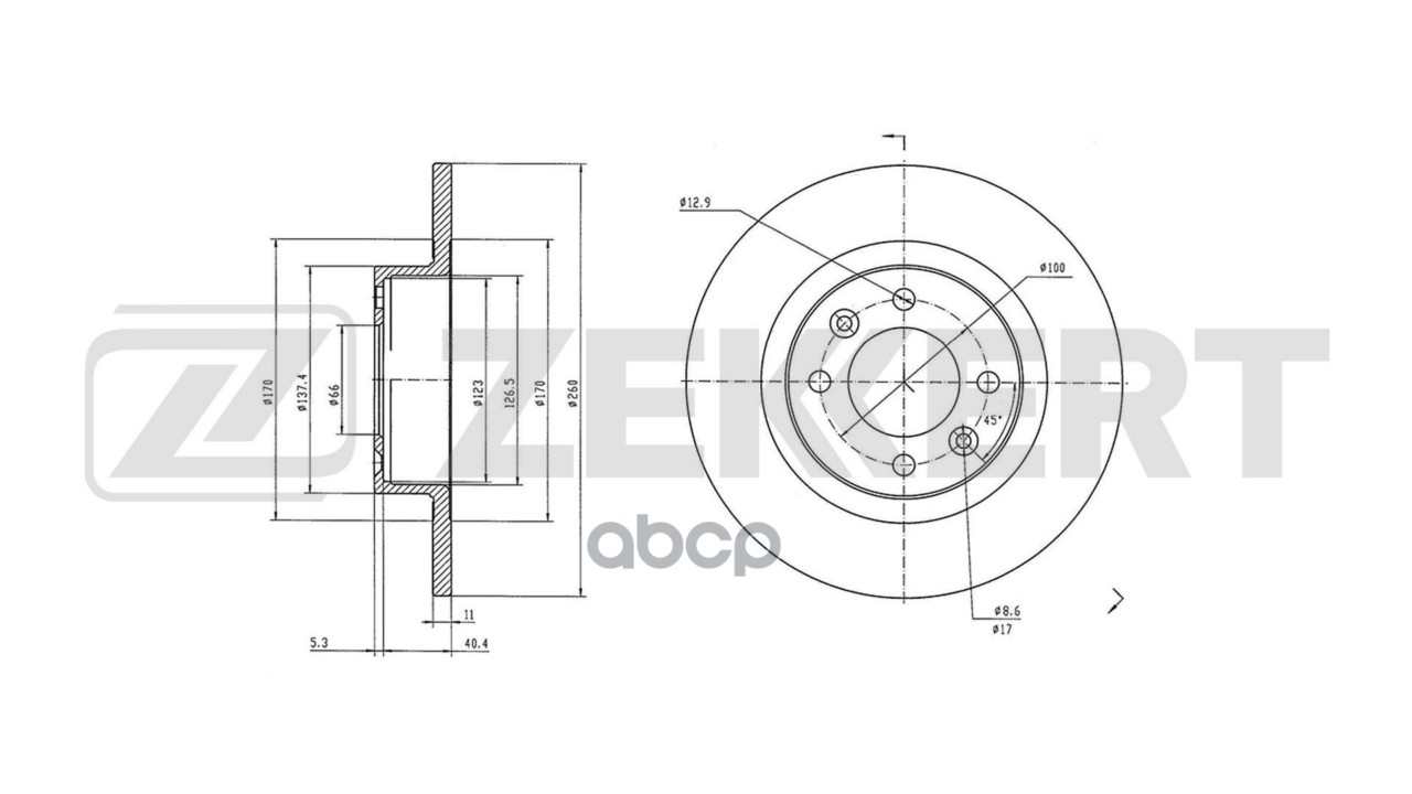 Диск тормозной задний Lada Vesta (GFL_  GFK_) 15-  X-Ray (GAB_) 19- Zekkert арт. bs-7034