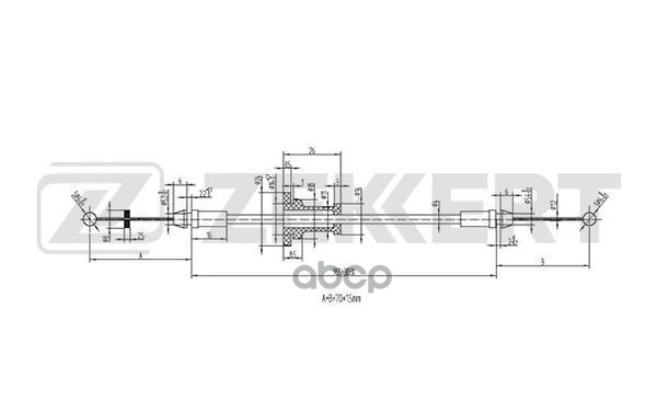 Трос капота Kia Rio I II 05- Zekkert арт. bz-1125