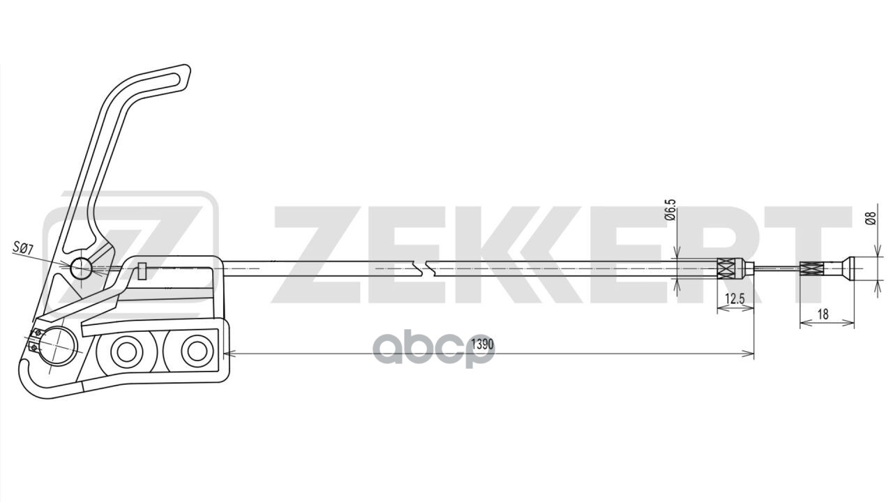 Трос капота MB Sprinter 2-t (B901  B902) 95-  Sprinter 3-t (B903) 95-  Sprinter 4-t (B904) 95- Zekkert арт. bz-1914