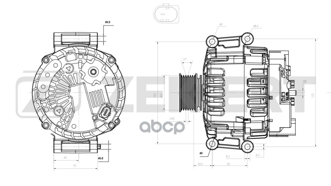 Генератор Lada Vesta (GFL_ GFK_) 16-  X-Ray (GAB_) 16- Zekkert арт. ge-1022