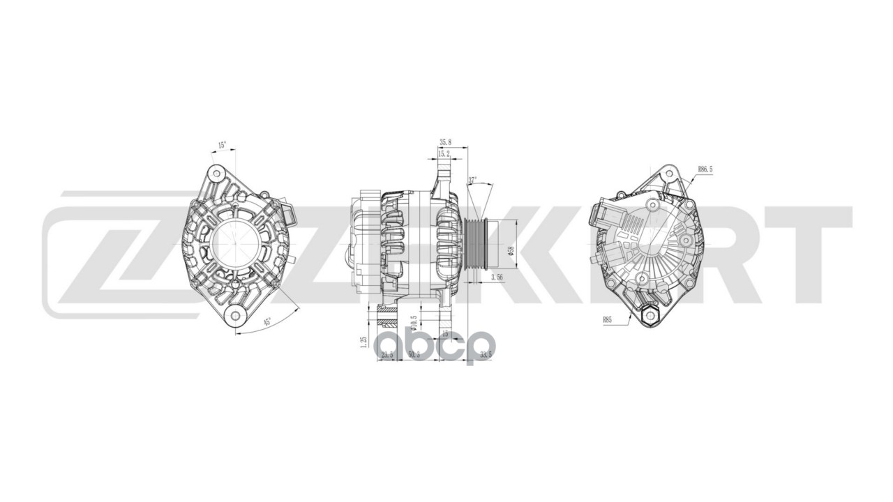 Генератор Hyundai Solaris II 17-  i30 III 17-  Elantra VI 16-  Creta 16-  Kia Rio IV 17-  Ceed III 1 Zekkert арт. ge-1027
