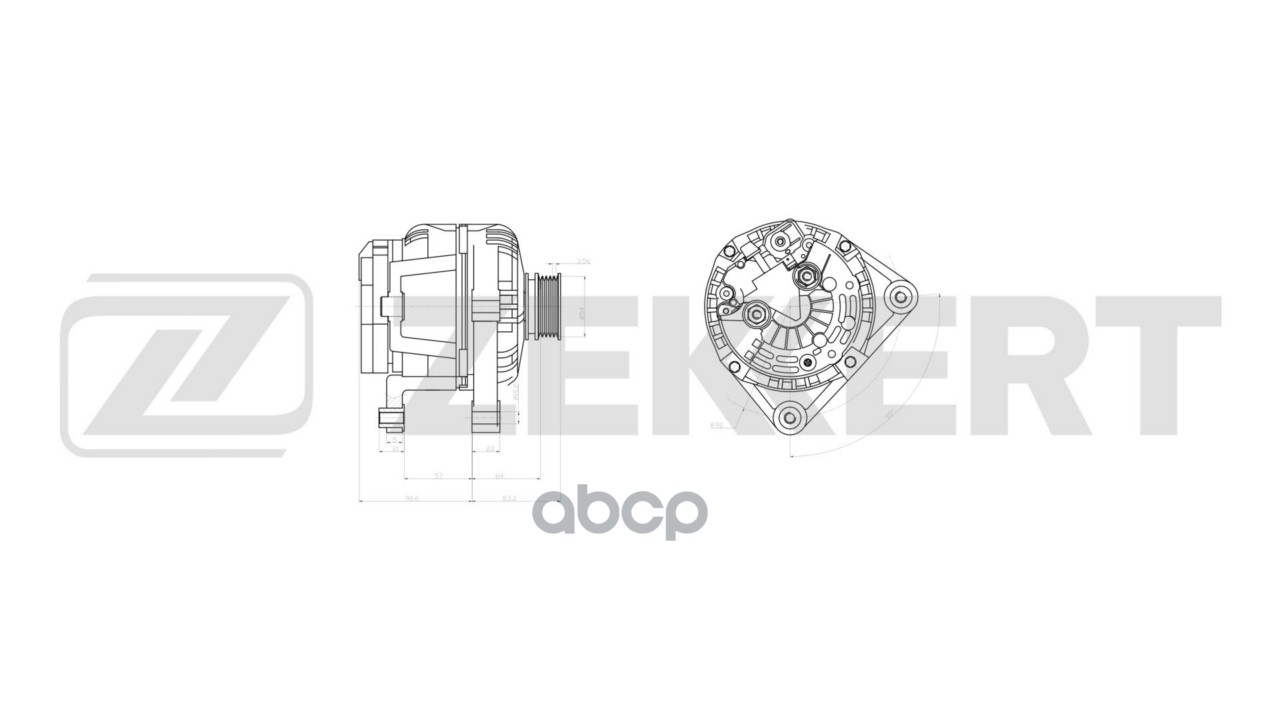 Генератор Opel Astra G  H 03-  Vectra C 05-  Zafira B 05-  Meriva 05-  Fiat Stilo (192_) 05-  Croma Zekkert арт. ge-1031