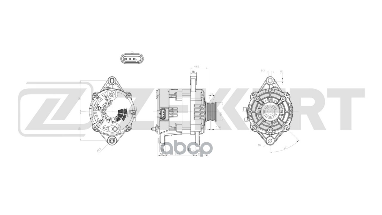 Генератор Chevrolet Aveo (T200  T250  T255) 03-  Daewoo Kalos (KLAS) 02- Zekkert арт. ge-1040