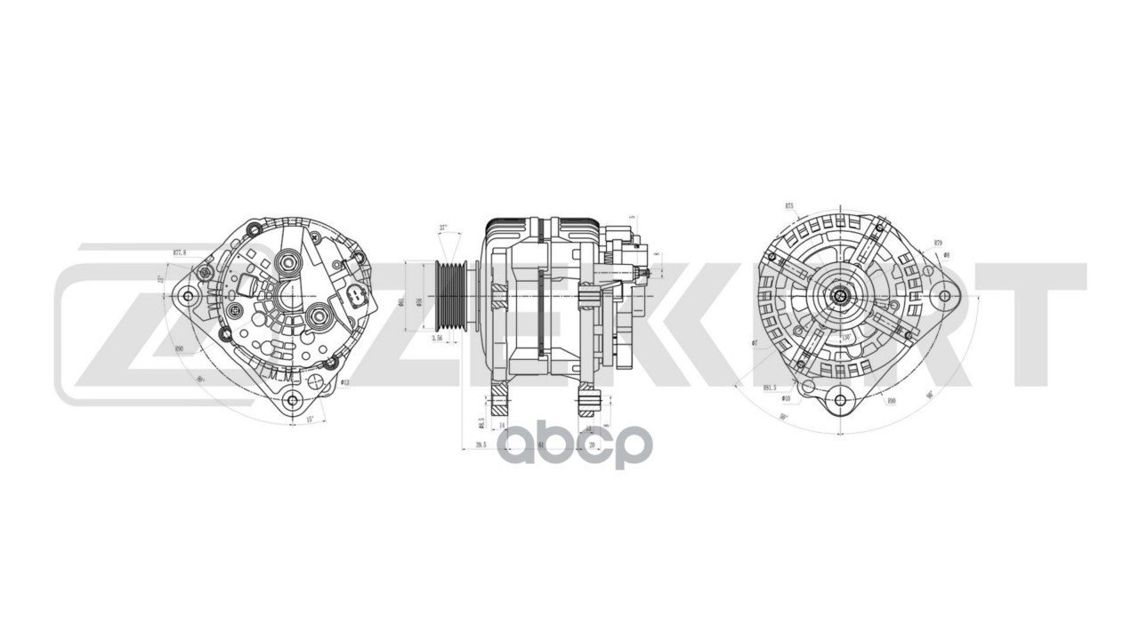 Генератор VW Polo III IV 00-  Golf IV V 97-  Audi A3 98-  A2 00-  TT 99-  Skoda Octavia (1U2 1U5 1Z3 Zekkert арт. ge-1051